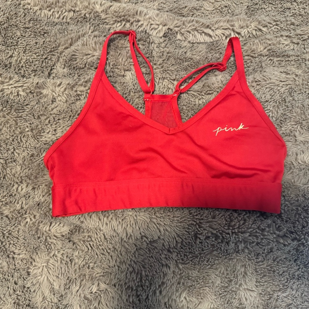 PINK Victoria's Secret Bold Red Sports Bra